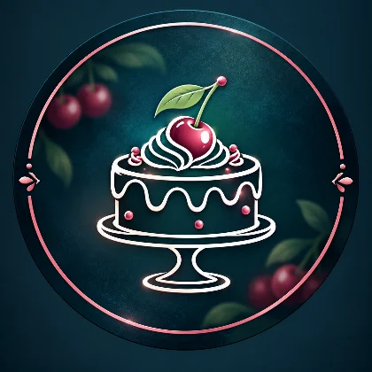 Ilustração de bolo da identidade Myrtes Cake